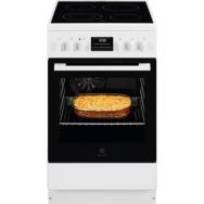 Electrolux Плита электрическая стеклокерамическая, 57л, 50x60см, дисплей, конвекция, белый
