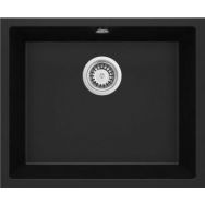 Deante Мойка кухонная Corda, гранит, квадрат, без крыла, 550х460х204мм, чаша - 1, встраиваемая, черный