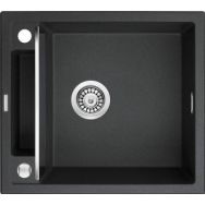 Deante Мойка кухонная Magnetic, гранит, квадрат, без крыла, 560х500х219мм, чаша - 1, накладная, металлический графит